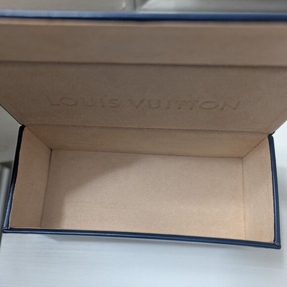 LOUIS VUITTON Navy Empty Box Sunglasses / glasses Case Magnetic Box 6.5x2.8x2.4” - Picture 3 of 7